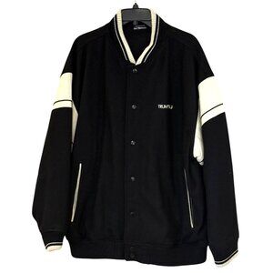 Taj Mahal Trump Men's Varsity Jacket Black White Bomber Size XL